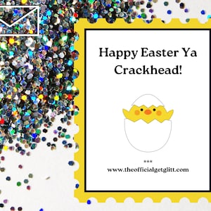 Glitter Bomb Letter Joke Mail: Happy Easter Ya Crackhead Glitter Bomb Anonymous Prank Message Note | Easter Gift | Glitter Letter