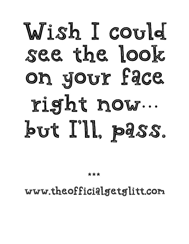 Glitter Bomb Letter Joke Mail Wish I Could See the Look on Your Face Right Now...but I'll Pass