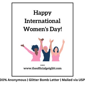 Glitter Bomb Letter Joke Mail: Happy International Women's Day Glitter Bomb Anonymous Prank Message Note Girl Boss Lady Boss image 2