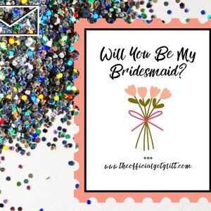 Glitter Bomb Letter Joke Mail: Will You Be My Bridesmaid Glitter Bomb Anonymous Prank Message Note | Wedding | Bridesmaid | Engagement