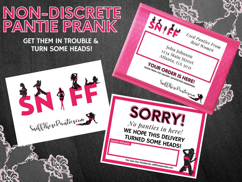 Sniff These Panties Prank Mail Joke Pink Bubble Mailer Gift With a Lace Tease Required Signature