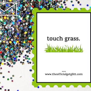 Glitter Bomb Letter Joke Mail: Touch Grass Glitter Bomb Anonymous Prank Message Note | Insult | Get Outside | Grow Up