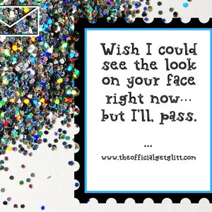 Glitter Bomb Letter Joke Mail: Gostaria de poder ver a expressão em seu rosto agora... mas vou passar. pegadinha anônima