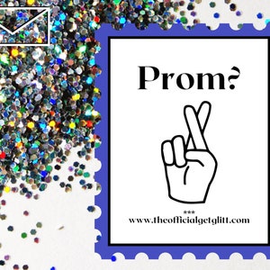 Carta de bomba brilhante Joke Mail: Baile de formatura? Nota de mensagem de brincadeira anônima de bomba de brilho | Proposta | Peça para o baile | Você irá ao baile comigo