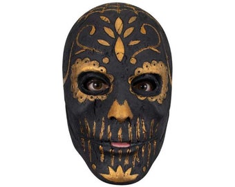 Day Of The Dead Golden Carving Catrina Mask