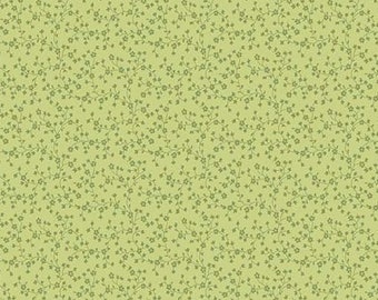 Tessuto trapuntato in cotone Northcott Chelsea, verde chiaro, piccoli fiori