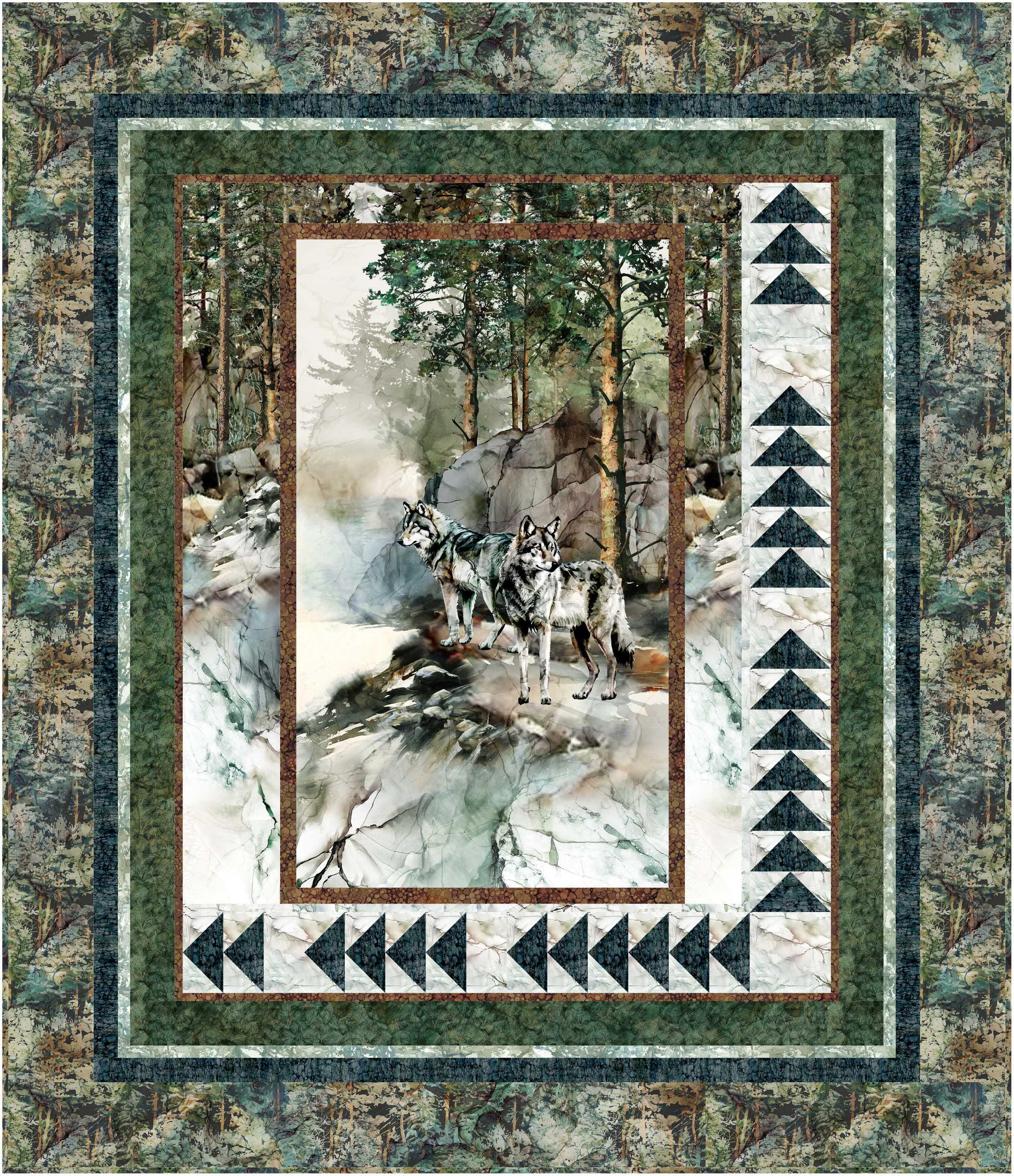In the Wild quilt kit - Throw/Twin size.