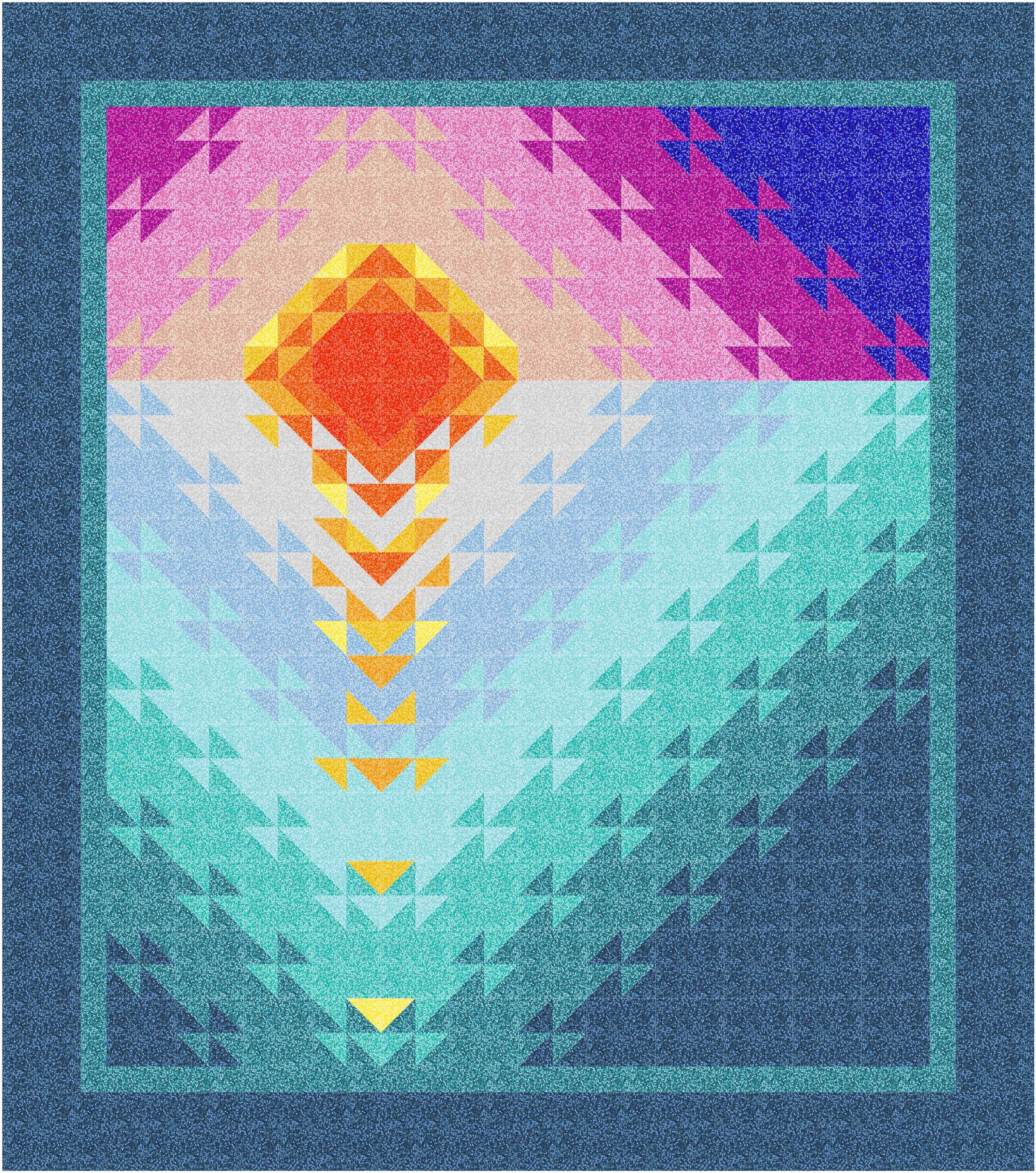 PDF Sunset at Sea quilt pattern The Fabric Addict Karen Etsy