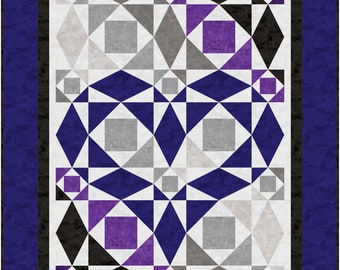 Our Hearts Will Go On quilt kit, Lap/Throw, The Fabric Addict, Northcott, purple/greys/black