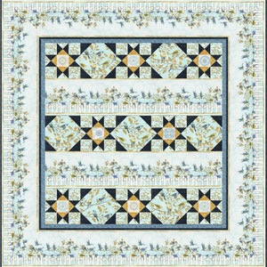 Throw/Twin quilt kit. Timeless Treasures fabric "Fly away Home". Pattern is Walk of Fame by The Fabric Addict