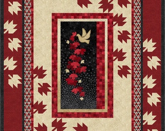 Patrón de edredón Scattered Leaves, versión canadiense, Northcott, Quilts of Valour