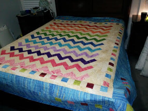Queen Quilt Kit, Northcott Stoffe, Streifen Easy Chevrons von The
