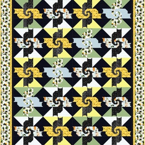 Cats in the Kitchen quilt pattern downloadable, quilt pattern, queen, twin, baby image 2