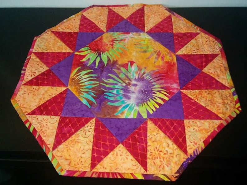 Sunburst Quilt Pattern Table Topper Directions Easy Quick - Etsy