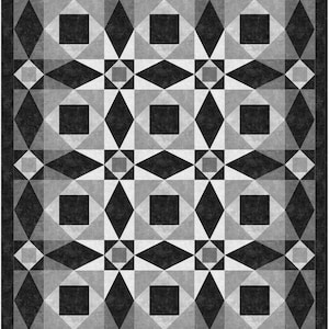 Waverly Throw quilt kit, Storm at Sea variation, Black and greys, Northcott Canvas, The Fabric Addict