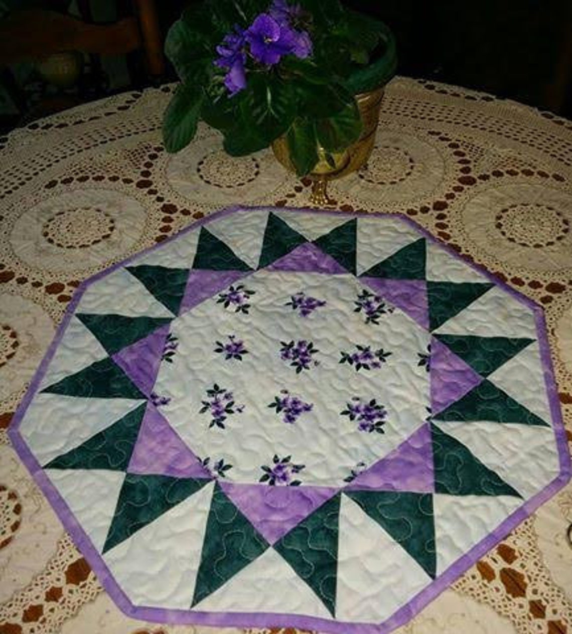 Free Shipping Sunburst Table Topper Quilt Kit Violets - Etsy Canada
