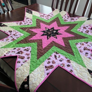 Star Shaped Table Topper Quilt pattern, 2 sizes included