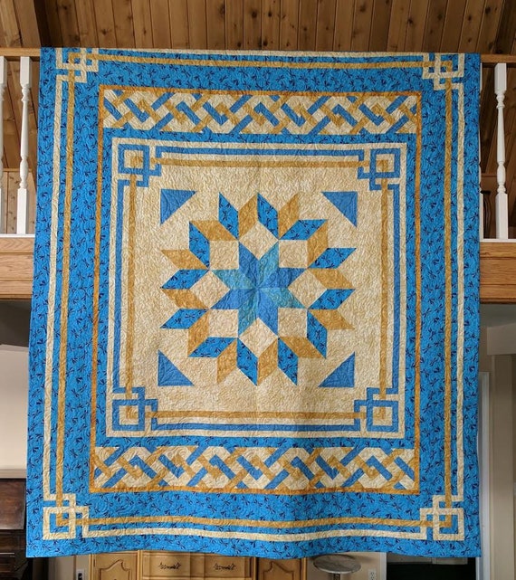 Carpenter's Square Quilt Pattern Northcott Queen throw Etsy