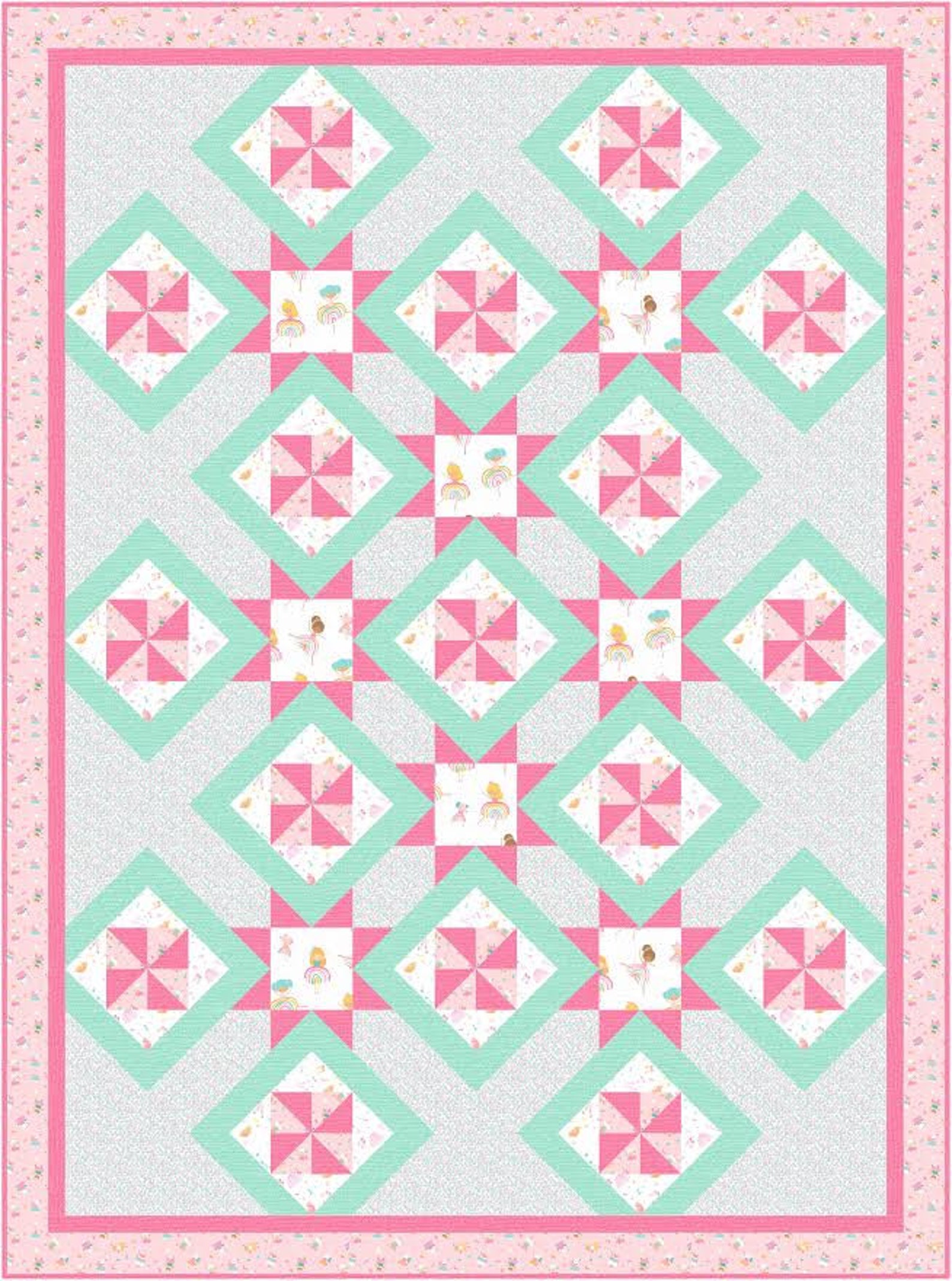 Cartwheels Quilt Pattern Easy Dear Stella Peppered Cotton Etsy