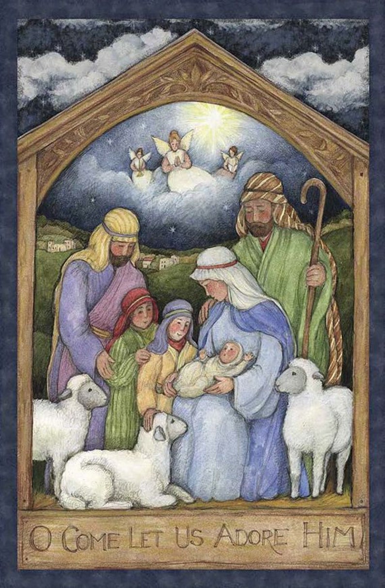 Holy Night quilt panel Nativity Susan Winget | Etsy