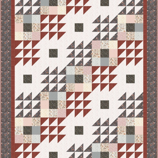 Navajo Nights Quilt pattern, Queen and Throw, The Fabric Addict, Delilah by Clothworks