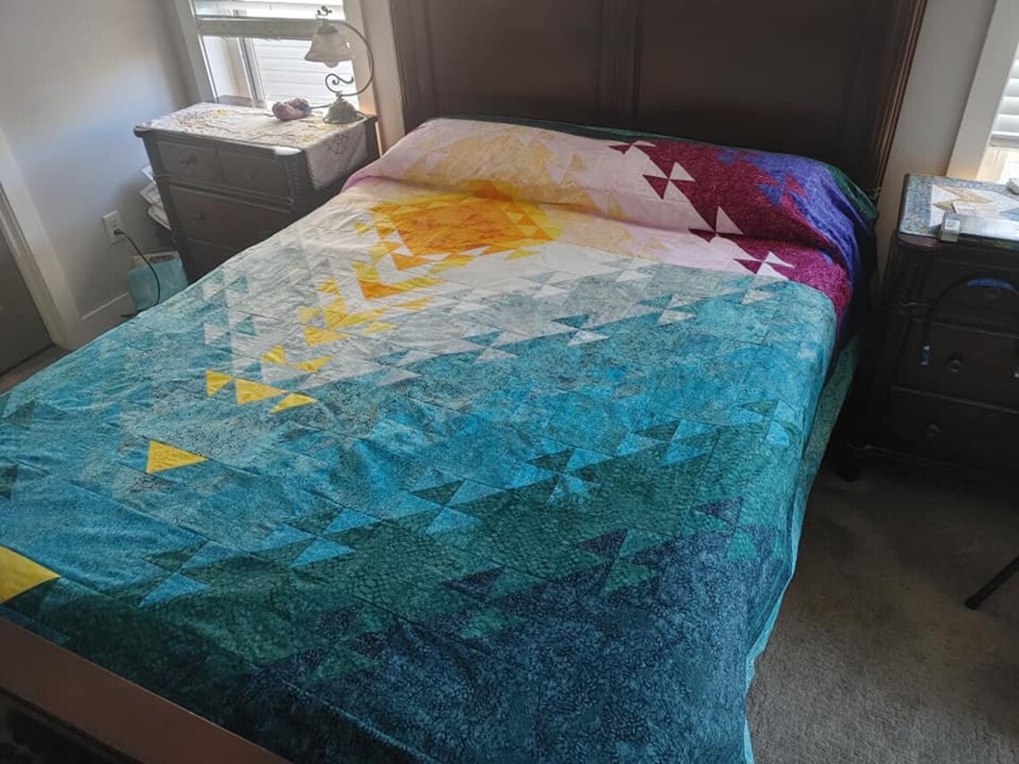 PDF Sunset at Sea Quilt Pattern the Fabric Addict Karen Etsy