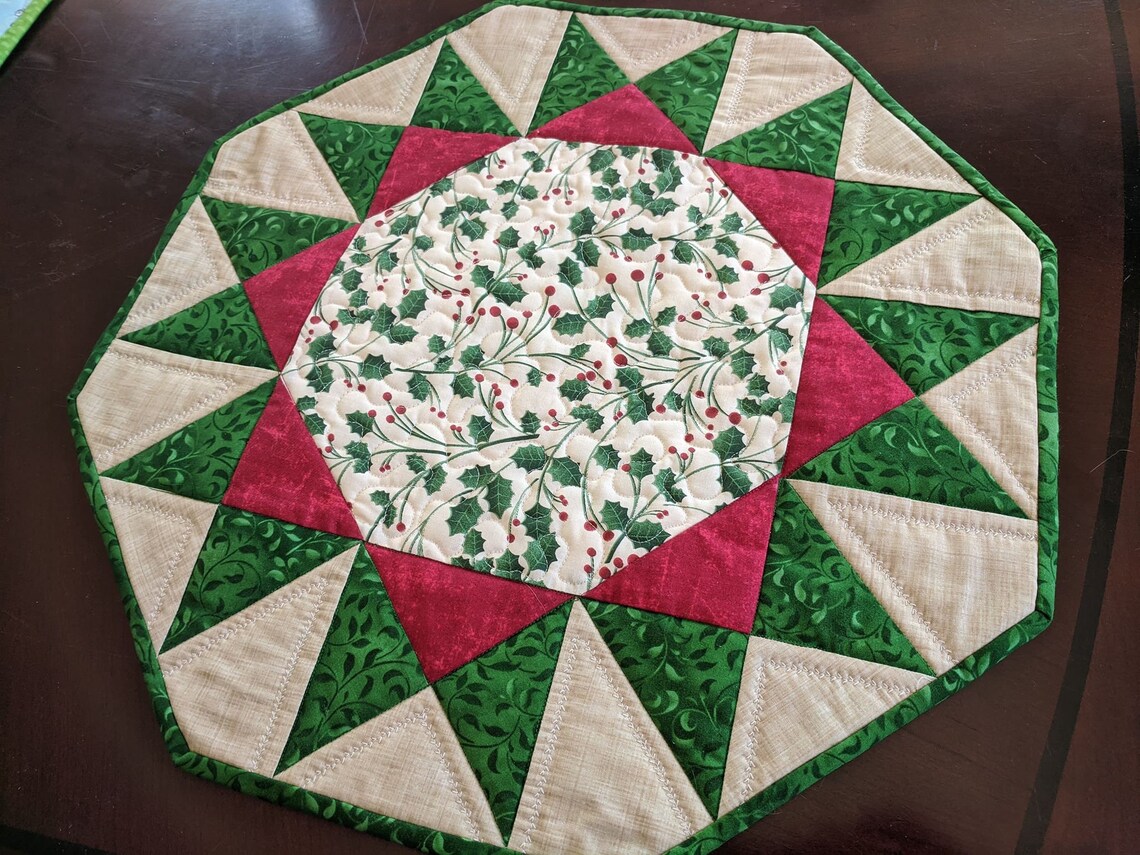 FREE SHIPPING Quilted Table Topper Kit Sunburst Etsy