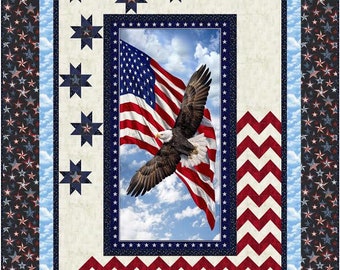 Spacious Skies PDF quilt pattern, Land of the Free, Timeless Treasures, The Fabric Addict