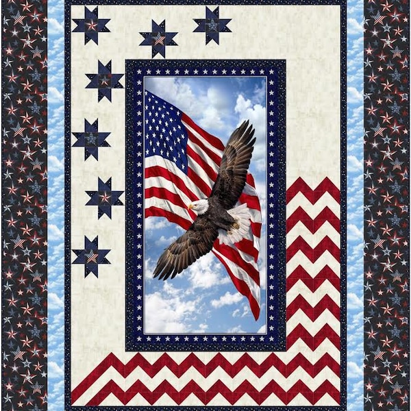 Spacious Skies PDF quilt pattern, Land of the Free, Timeless Treasures, The Fabric Addict