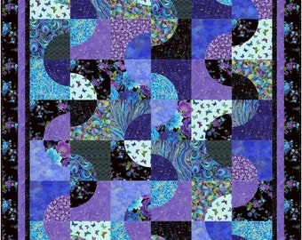 Half Moon Rising Quilt pattern by The Fabric Addict, 2 sizes, Queen and Twin/Throw