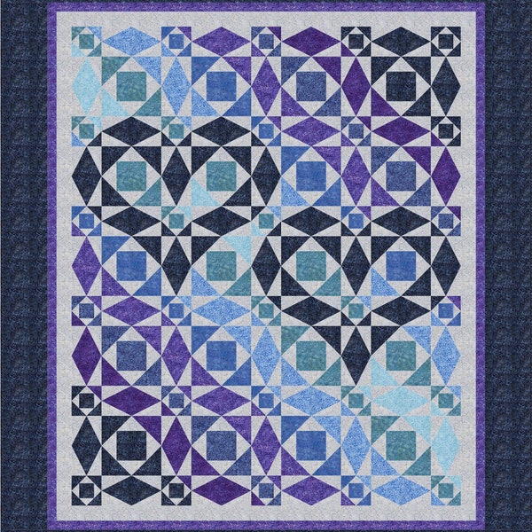 Gedrucktes Quiltmuster „Our Hearts Will Go On“.