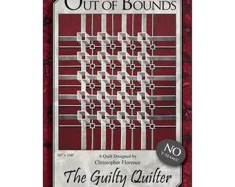 Out of Bounds, Quilt-Muster von der Guilty Quilter, große Königin Größe