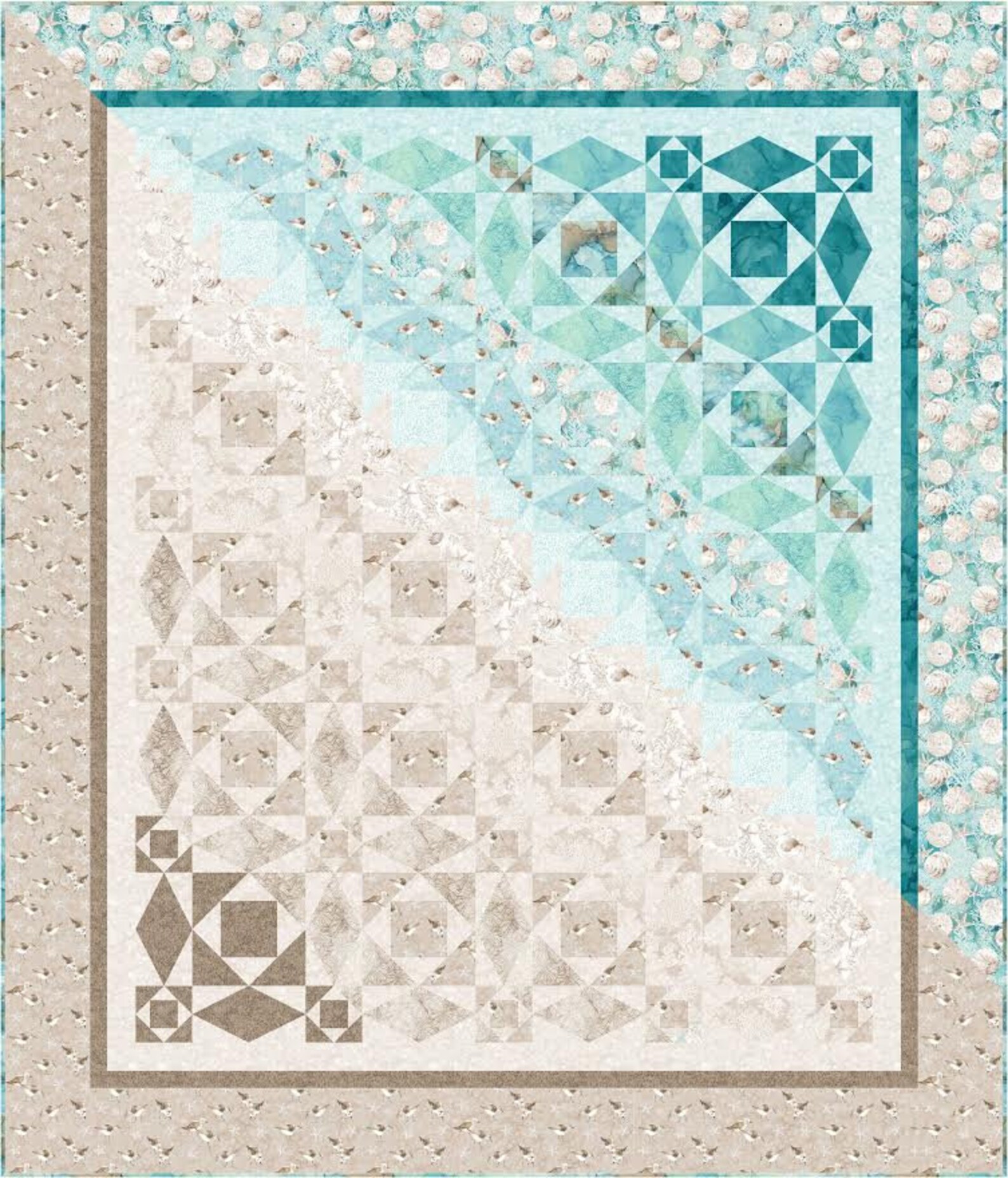 High Tide Quilt Pattern PDF Northcott White Sands Ocean Etsy