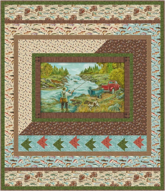 Free Shipping Us/canada Go Fish Quilt Kit Twin 72 X Etsy