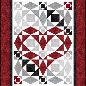 Our Hearts Will Go On Throw quilt kit, Storm at Sea, Red, black, grey