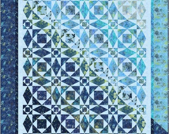 High Tide quilt pattern, PDF, Tonga Scuba, Storm at Sea, Fabric Addict