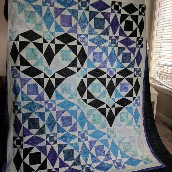 Our Hearts Will Go On, Storm at Sea variation, download quilt pattern, Northcott, Timeless Treasures, The Fabric Addict