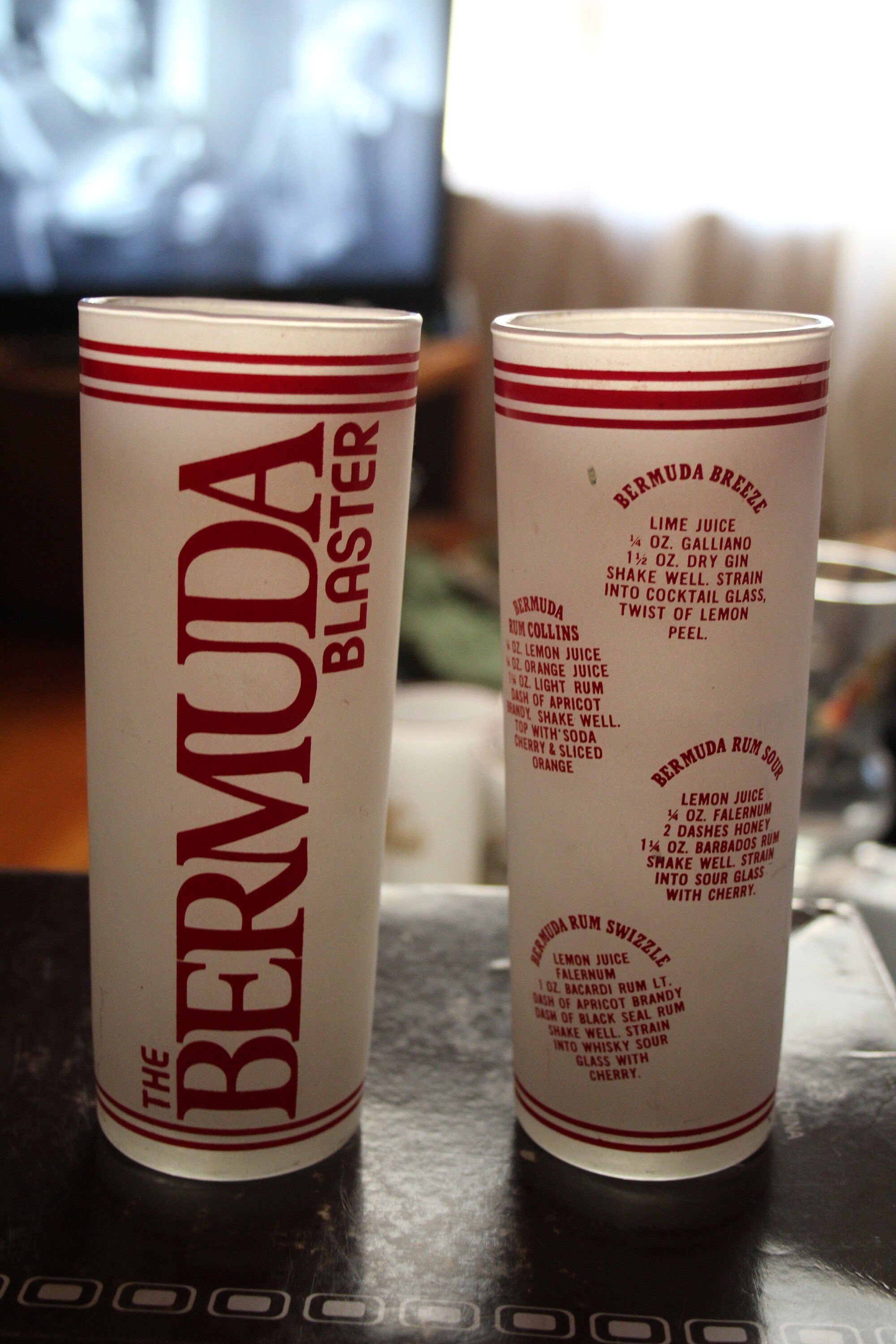 2 Frosted Bar Glassses Bemuda Blaster Highball Water 1960s Etsy