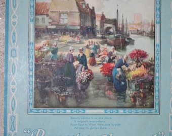 1931 Beauty Abroad Antique Travel Tourism Calendar