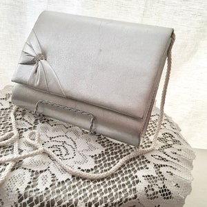 Vintage Designer Le Regale Retro 80s Rhinestone Evening Bag | Silver Metallic Cross Body Purse | Bridal Wedding Prom Formal Cocktail Clutch