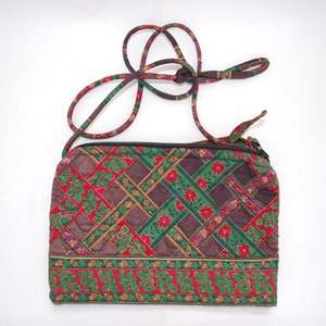 Rare Vintage Vera Bradley Christmas Purse | 90s Poinsetta Holly Flowers Acorn Print | USA Xmas Poinsettia VGUC | Quilted Patterned Handbag