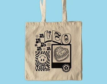 Leo Checkered Canvas Tote Bag
