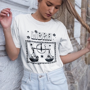Black and White Graphic Astrology Tee - Best Friend Astrology Zodiac Signs T-Shirt - Black Zodiac Tee - White Astrology T-Shirt