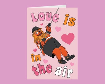 Love Is In The Air Gritty Valentine / Philly Sports Valentine / Philadelphia Anniversary Greeting Card