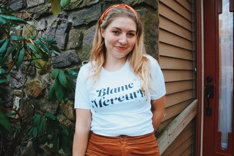 Blame Mercury Graphic Tee Retro Inspired Mercury In Retrograde Astrology TShirt Vintage Inspired Astrology Tee image 2