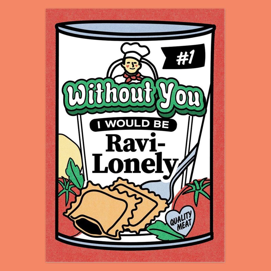 One and Ravi-Only Pasta Lovers Card