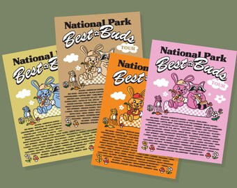 National Parks Tour Poster - Nursery Kids Room Wildlife Poster