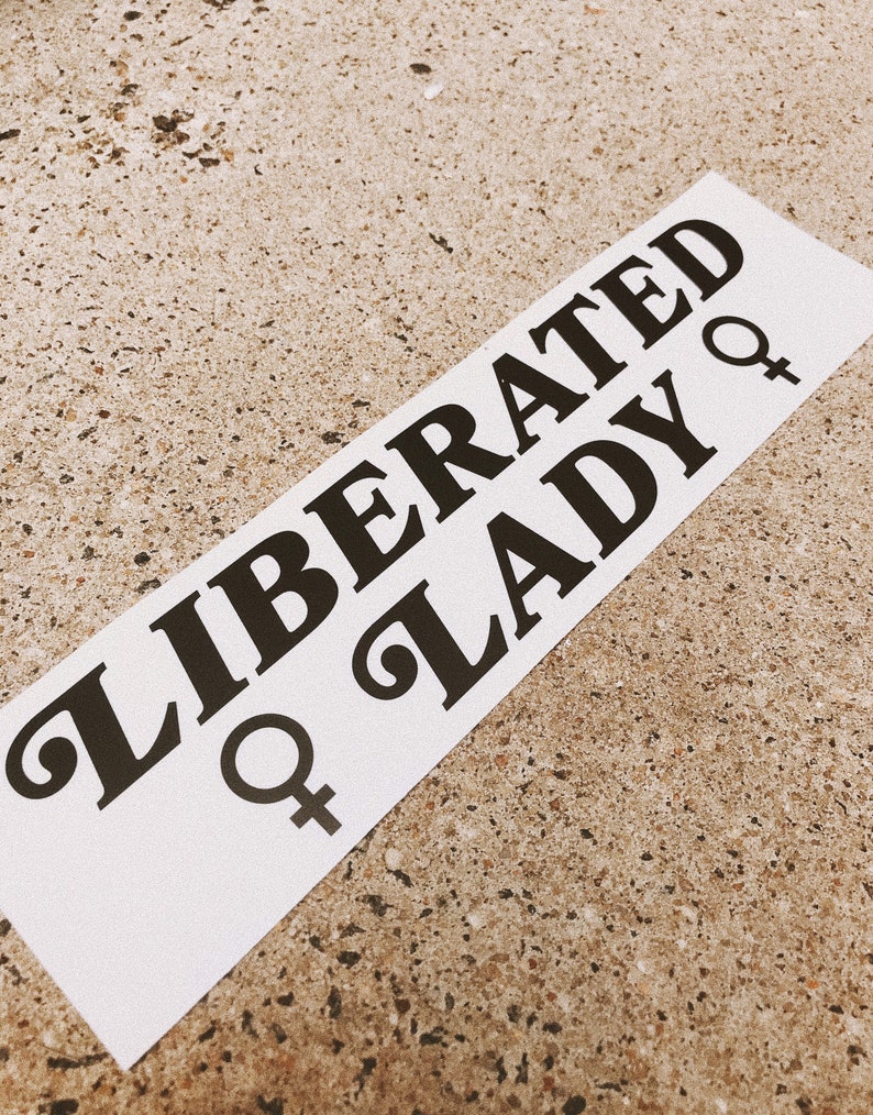 Liberated Lady Bumper Sticker / Vintage Feminist Sticker / 70s Etsy