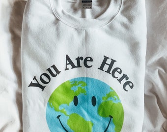 Earth Smiley Face Sweatshirt
