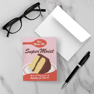 Tarjeta de felicitación con pastel amarillo "Me haces mojar" - Tarjeta de aniversario Cheeky Valentine